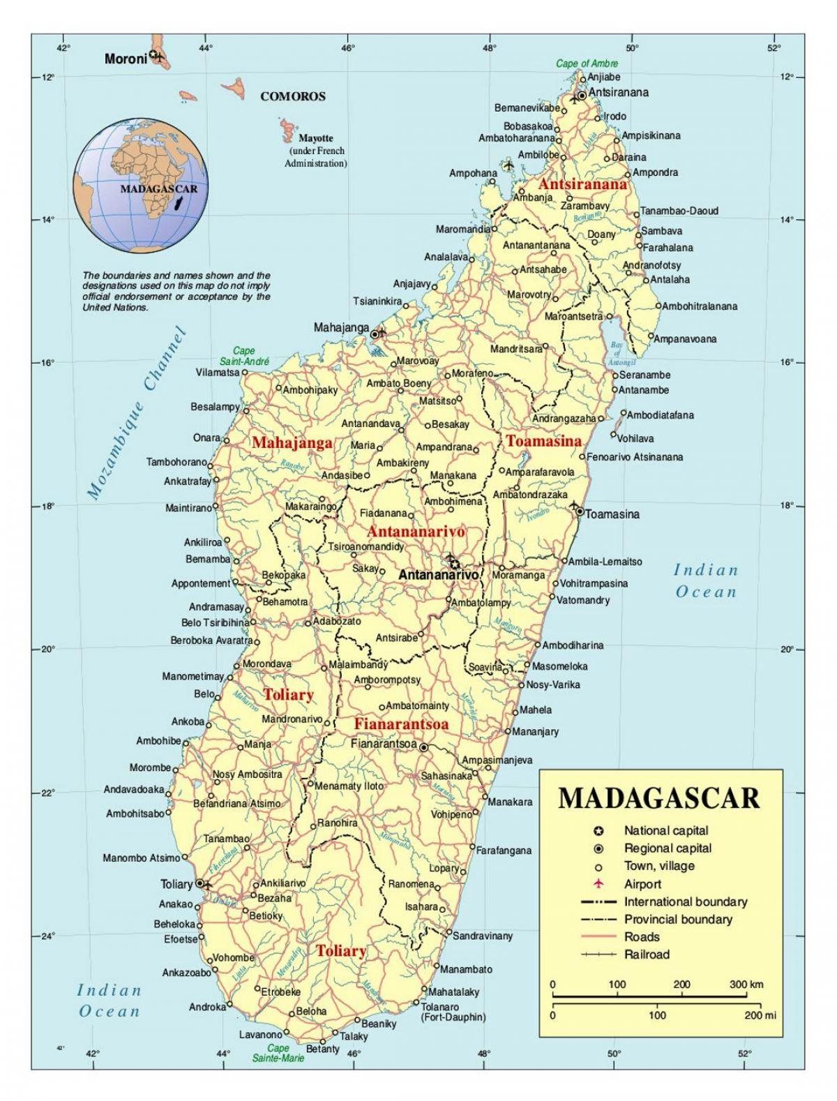 nákvæmar kort af Madagaskar