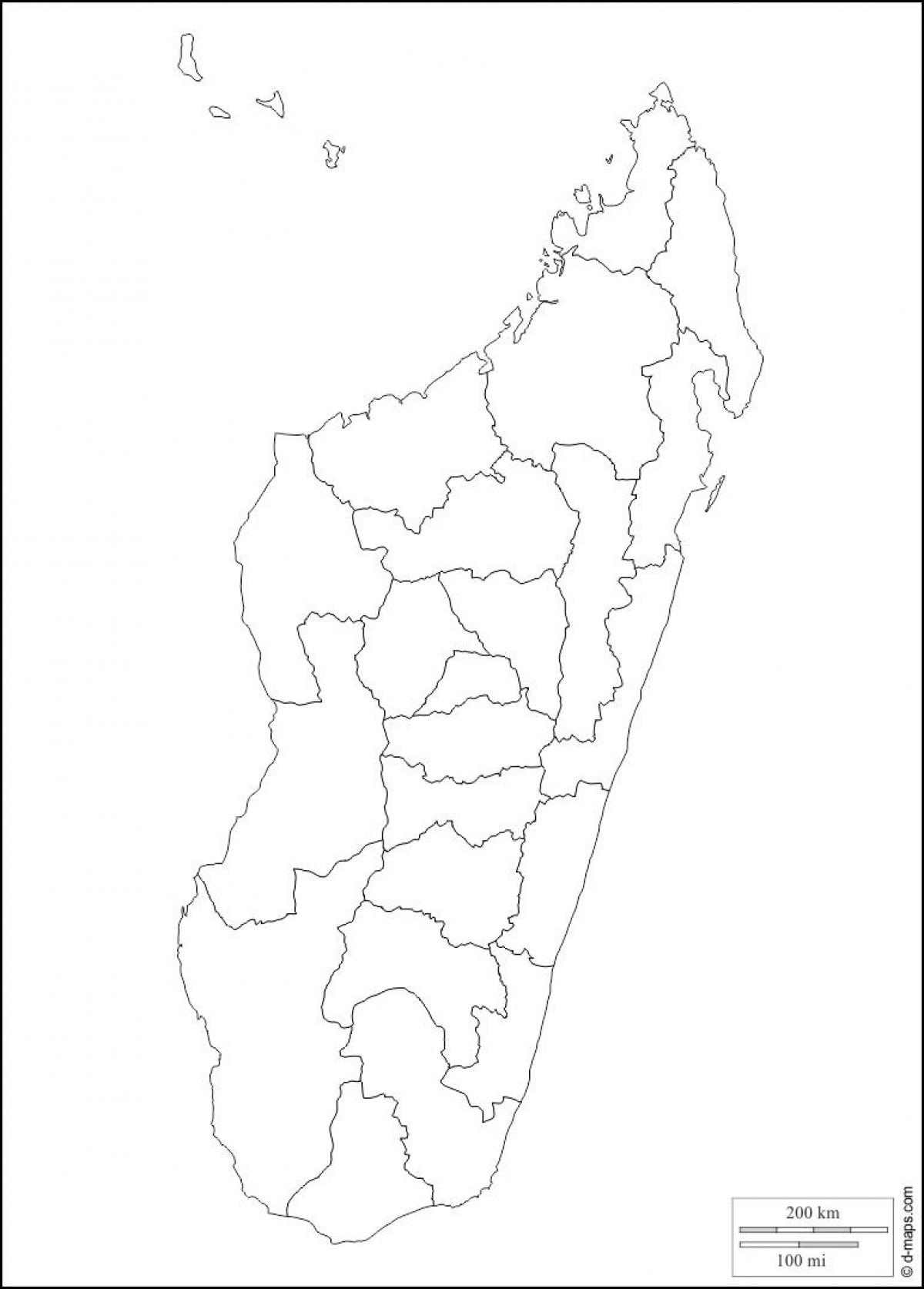 Madagaskar kort útlínur