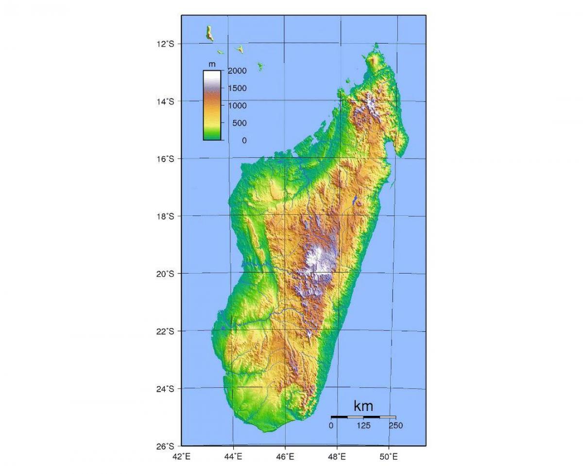 kort af Madagaskar hækkun