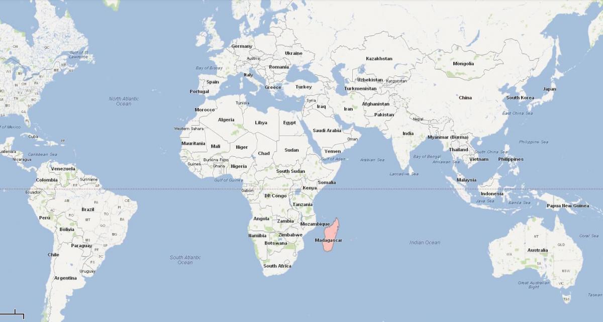 kort af Madagaskar kort með staðsetningu