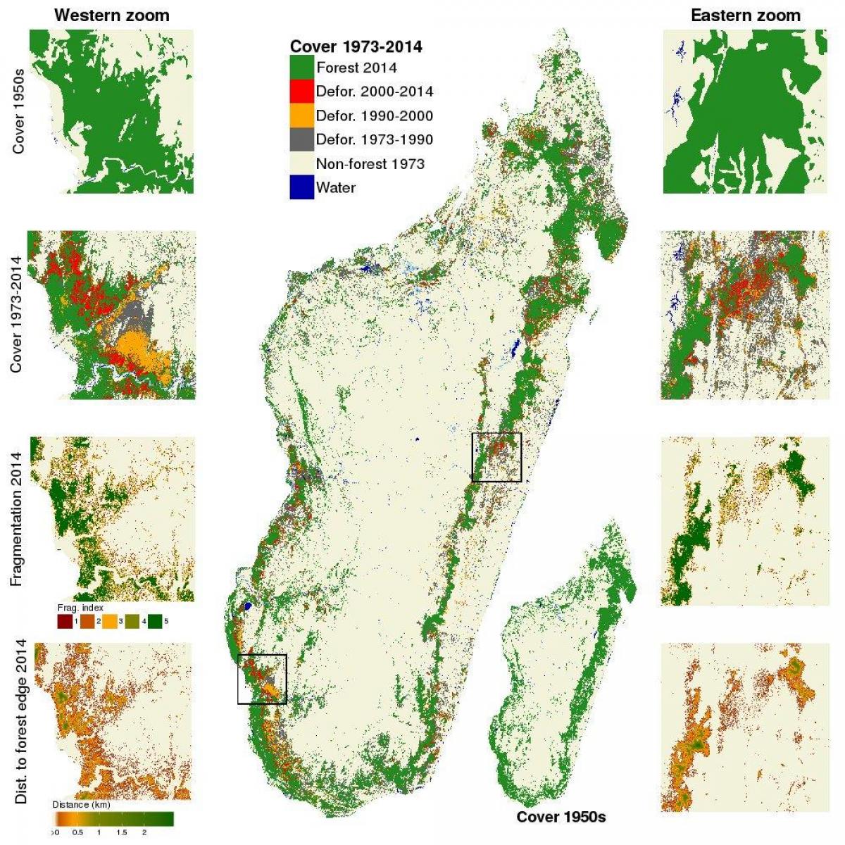 kort af Madagaskar skóga