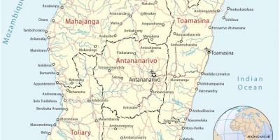 Kort af Madagaskar flugvellir
