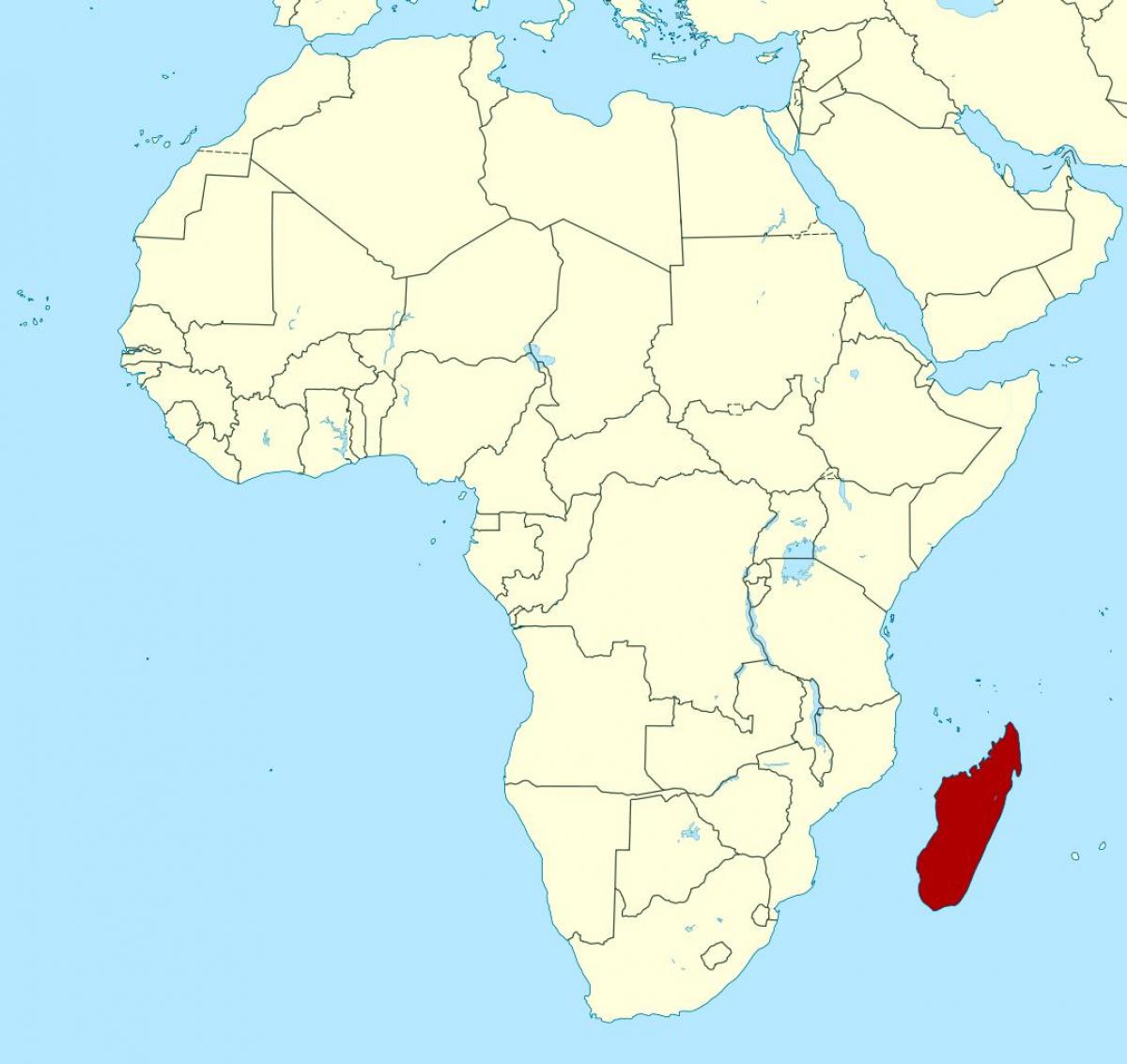 Madagaskar á afríku kort