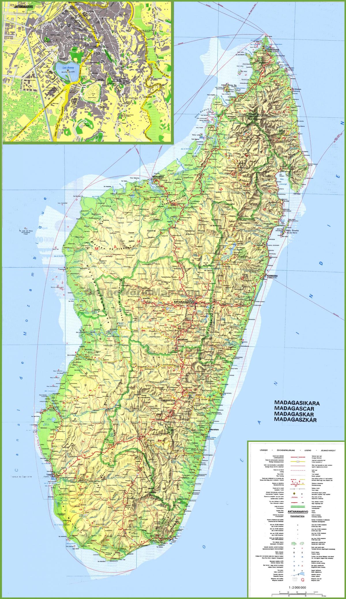 kort sýna Madagaskar