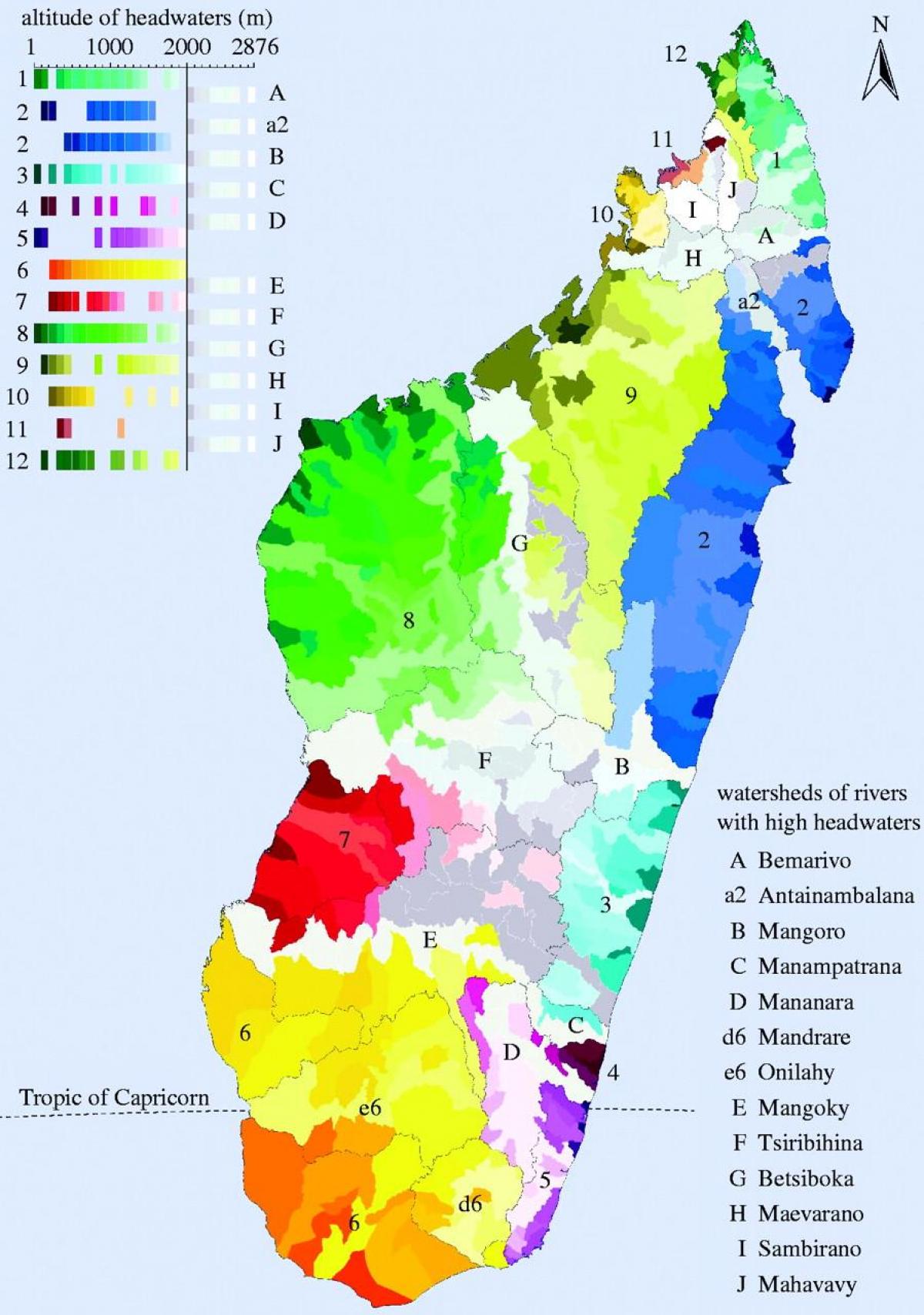 kort af Madagaskar loftslag