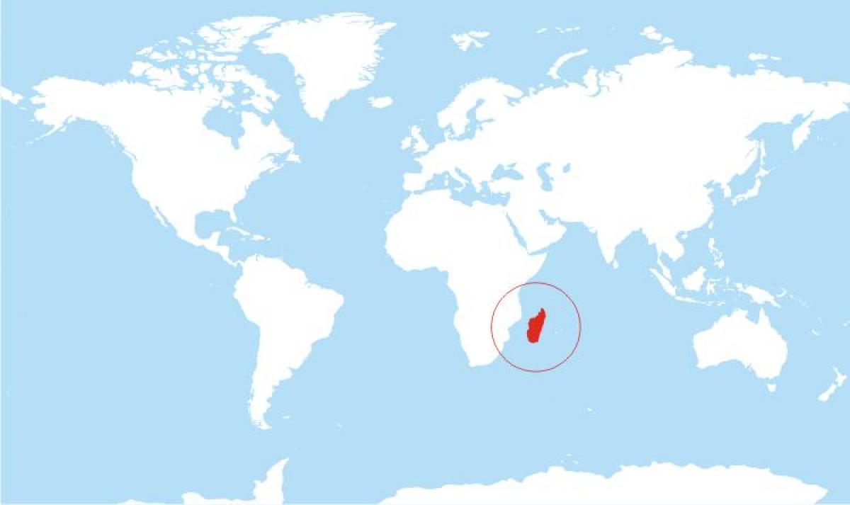 kort af Madagaskar staðsetningu á world
