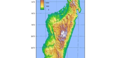 Kort af Madagaskar hækkun