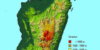 Kort af Madagaskar landafræði