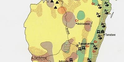 Kort af Madagaskar náttúruauðlindir